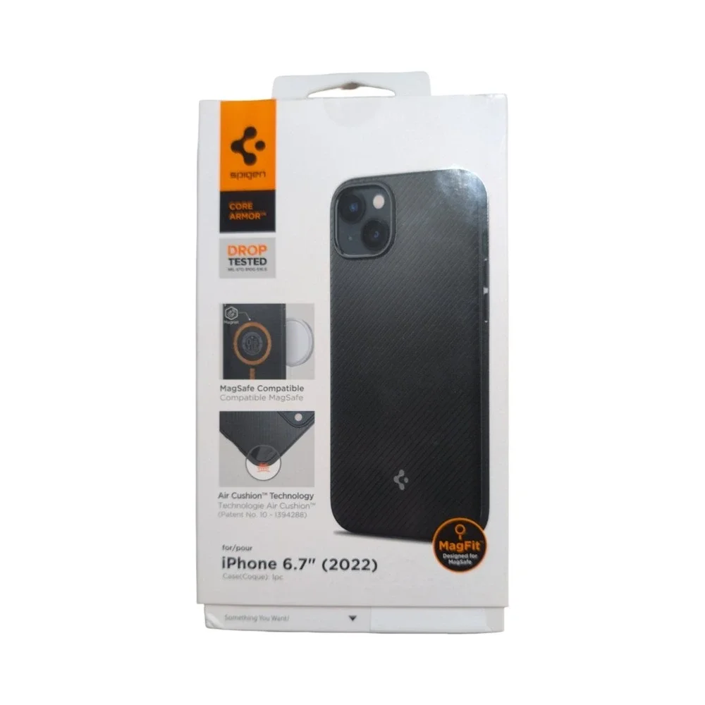 A1-O Spigen Core Armor‎ Series Case for Apple iPhone 14/15 Plus  - Black